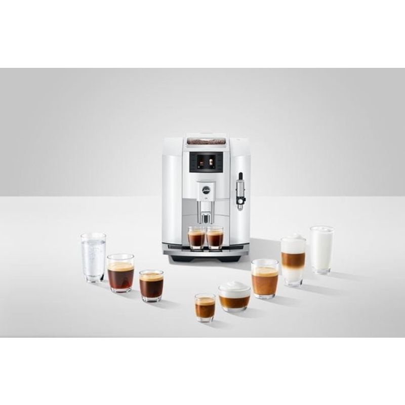 Jura E8 Espresso Coffee Machine Piano White