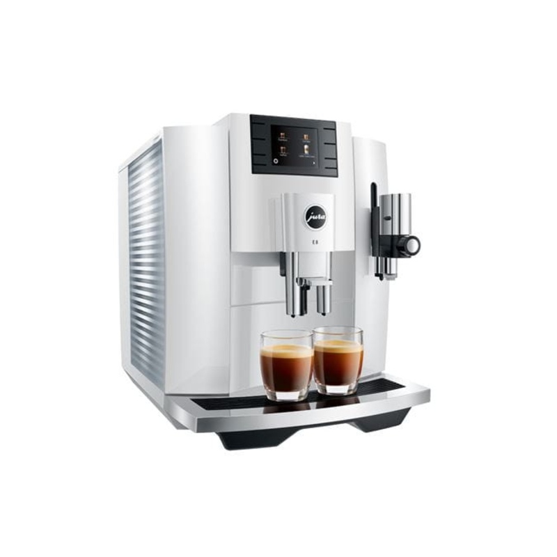 Jura E8 Espresso Coffee Machine Piano White